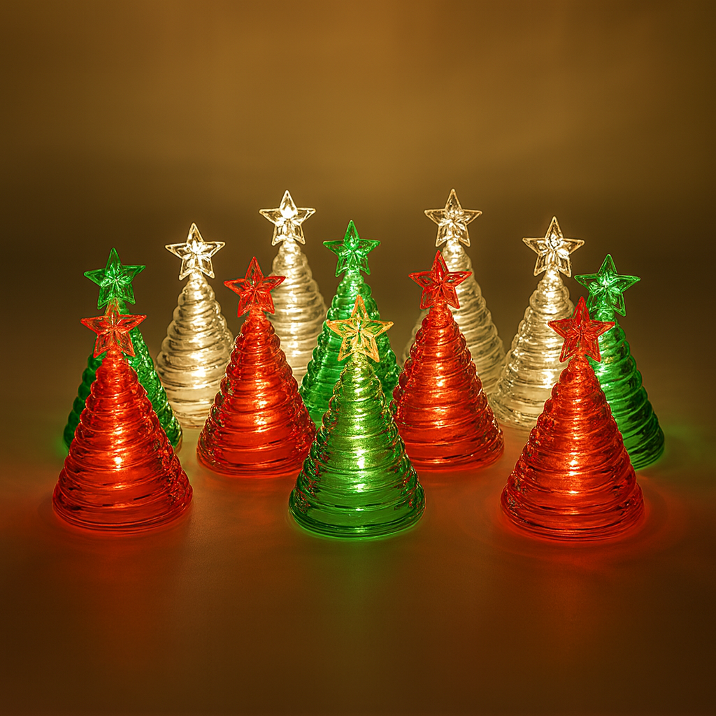 LumiGlow™ Mini Christmas Tree Lights – 2 Pc Set