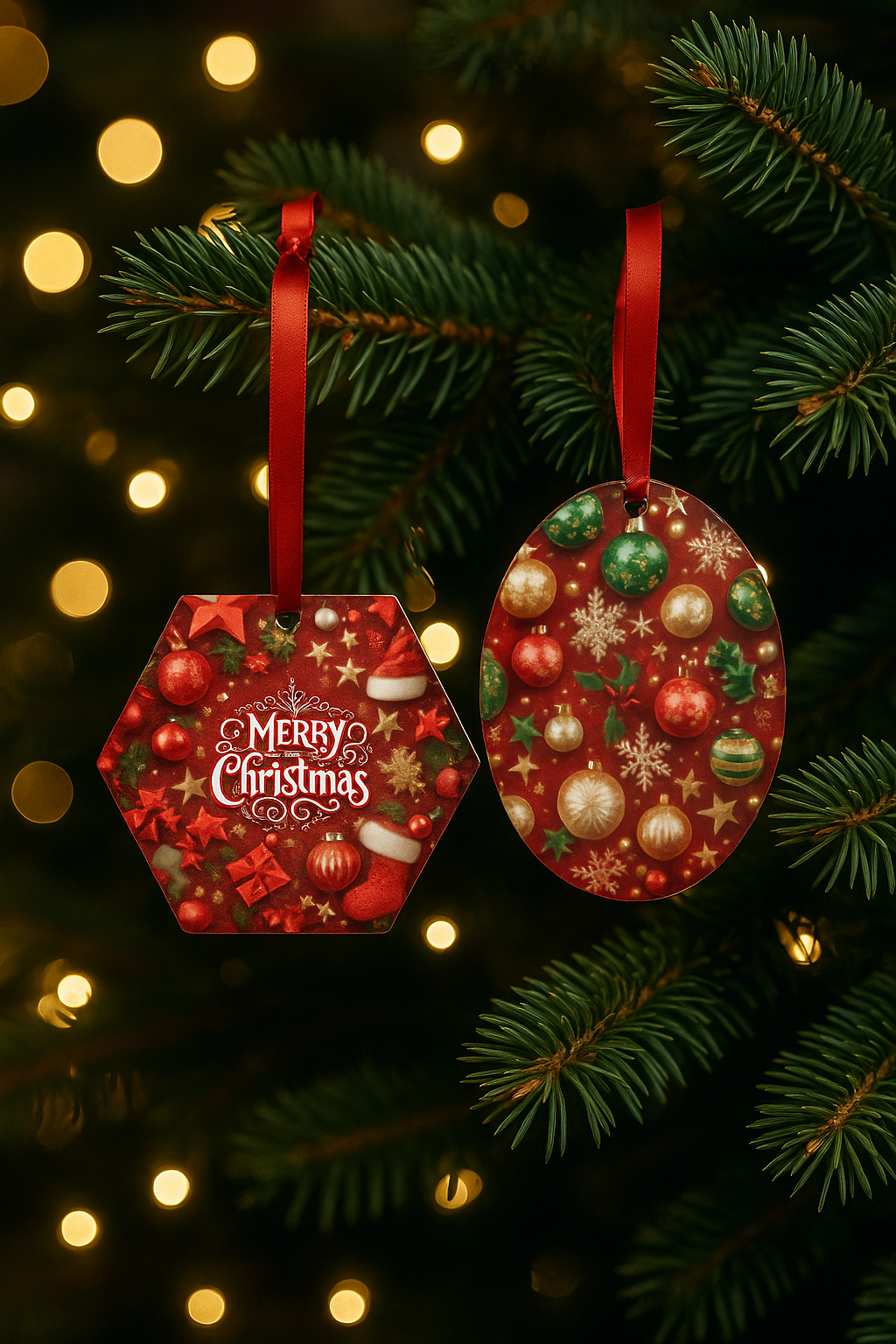Pack of 2 | Premium Santa Christmas Ornaments