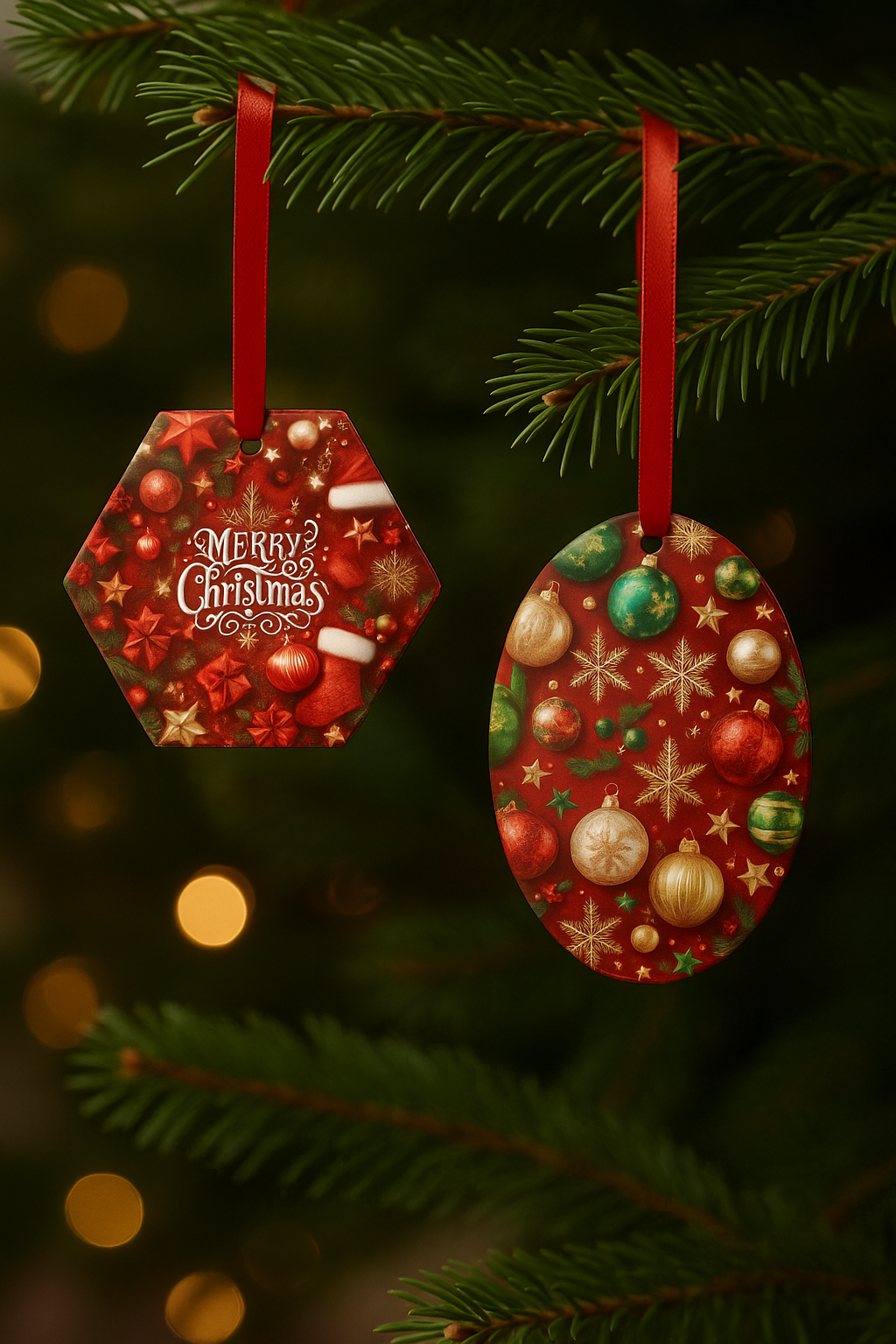 Pack of 2 | Premium Santa Christmas Ornaments