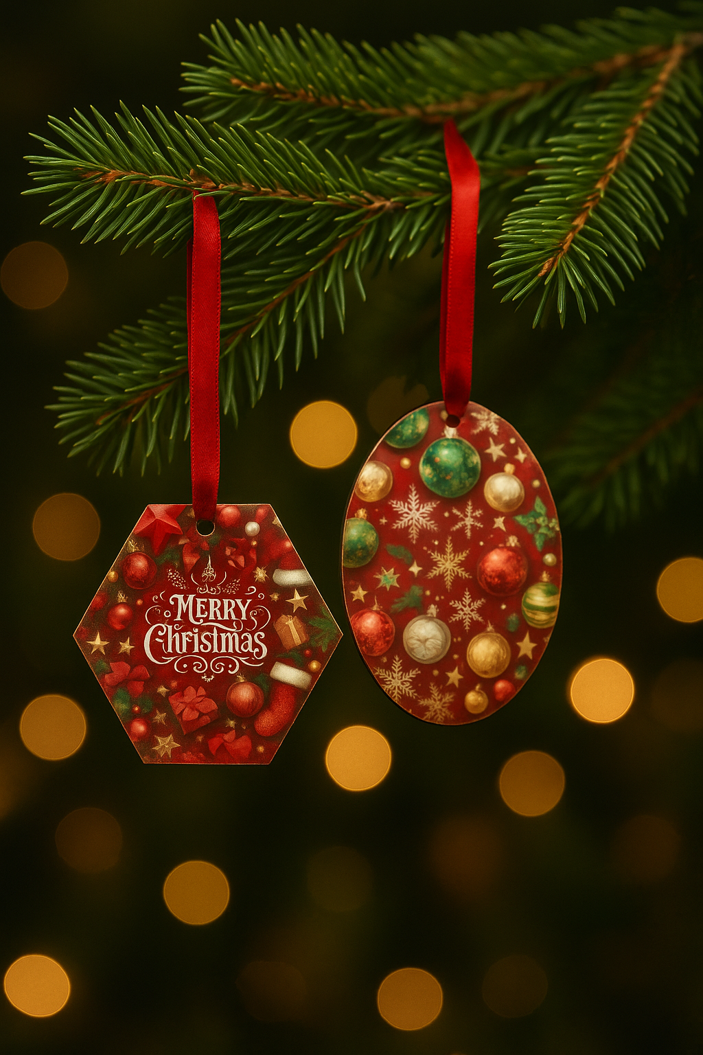 Pack of 2 | Premium Santa Christmas Ornaments