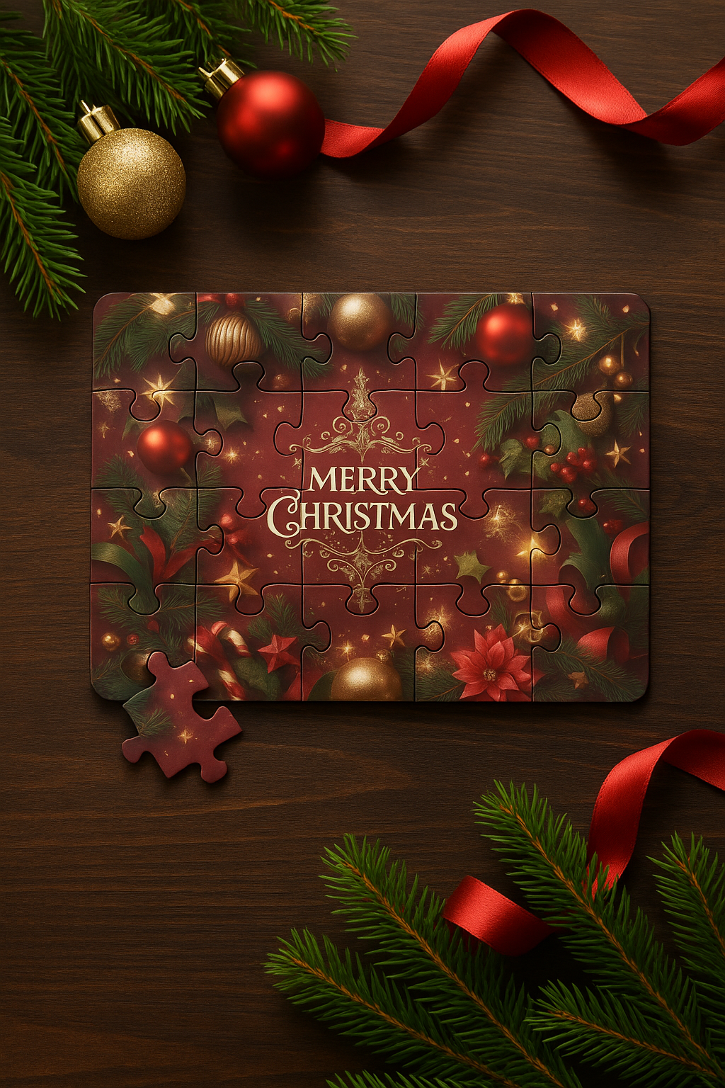 FestiveCraft™ MDF Wooden Christmas Puzzle