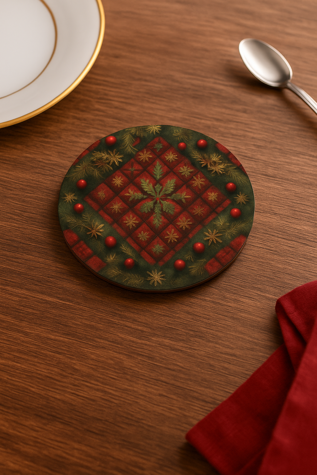HollyMat™ Festive Christmas Coasters