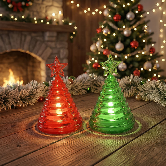 LumiGlow™ Mini Christmas Tree Lights – 2 Pc Set